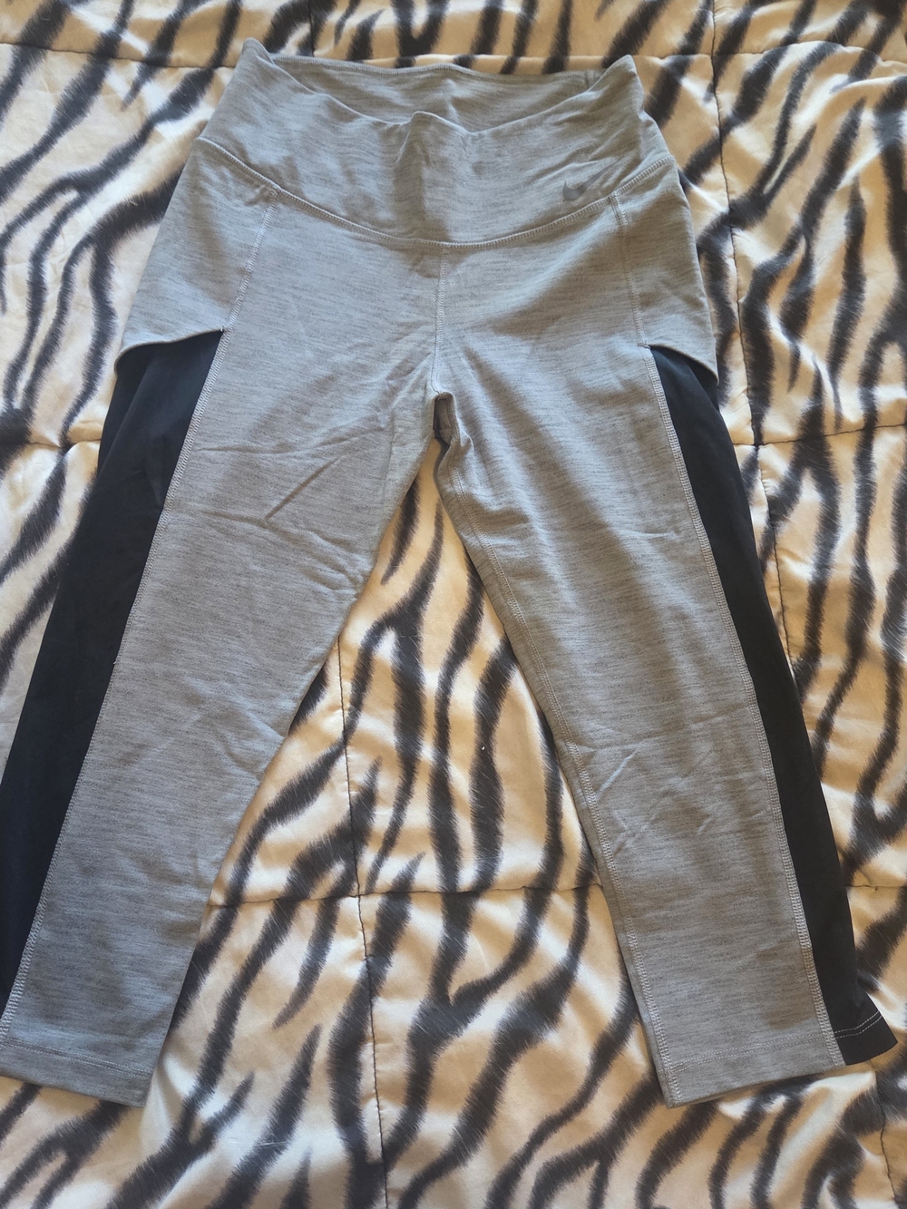 Nike Gray Dri-FIT Active Leggings with Subtle Logo